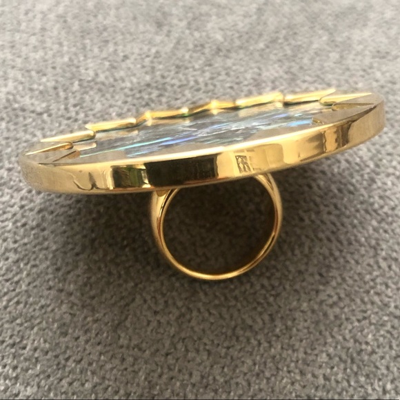 NWOT House of Harlow 1960 boho abalone opal ring - Picture 4 of 7